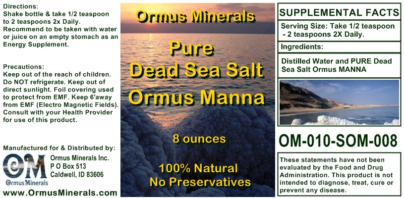 Pure Dead Sea Salt Ormus Manna